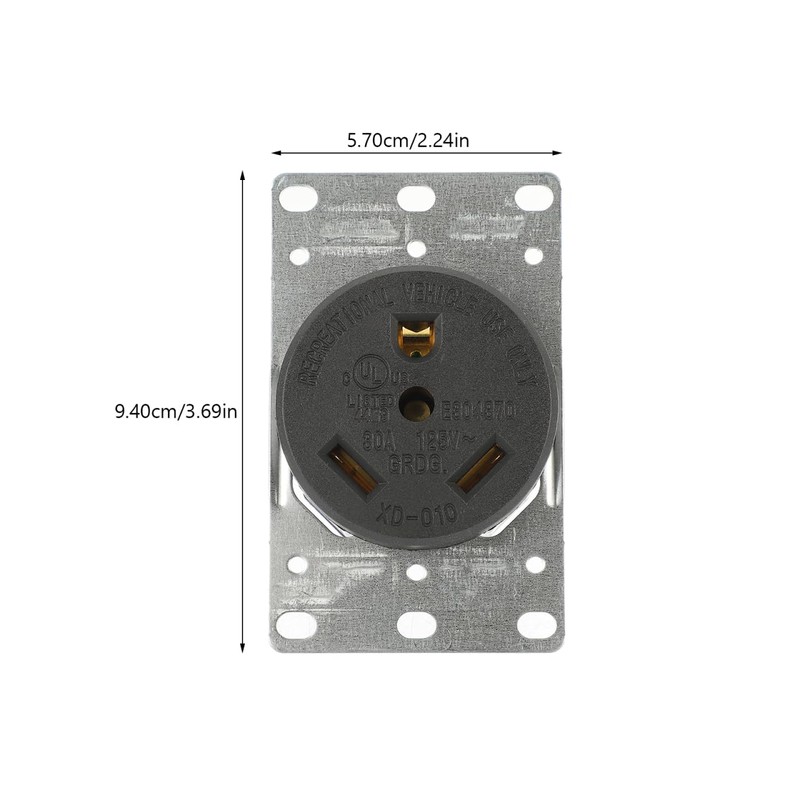 30A RV Outlet 125V 2P Industrial Grade Flush Mount Receptacle