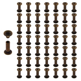 Begino 50pcs Chicago Screw M5x5mm Slotted Binding Screws for Rivet Book Binding,Black