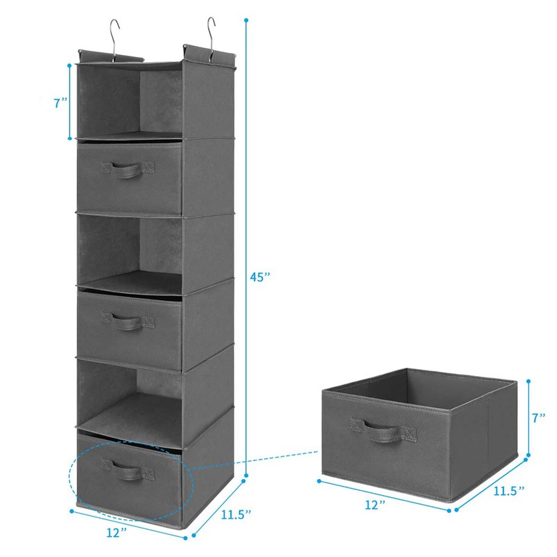 MAX Houser 6 Tier Shelf Hanging Closet Organizer, Closet Hanging