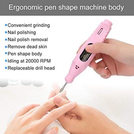 ZJchao Kit de Taladro Eléctrico de Uñas, Máquina de Taladro Eléctrico Portátil Usb para Manicura y Pedicura Pulido de Forma para Exfoliar, Moler, Puli