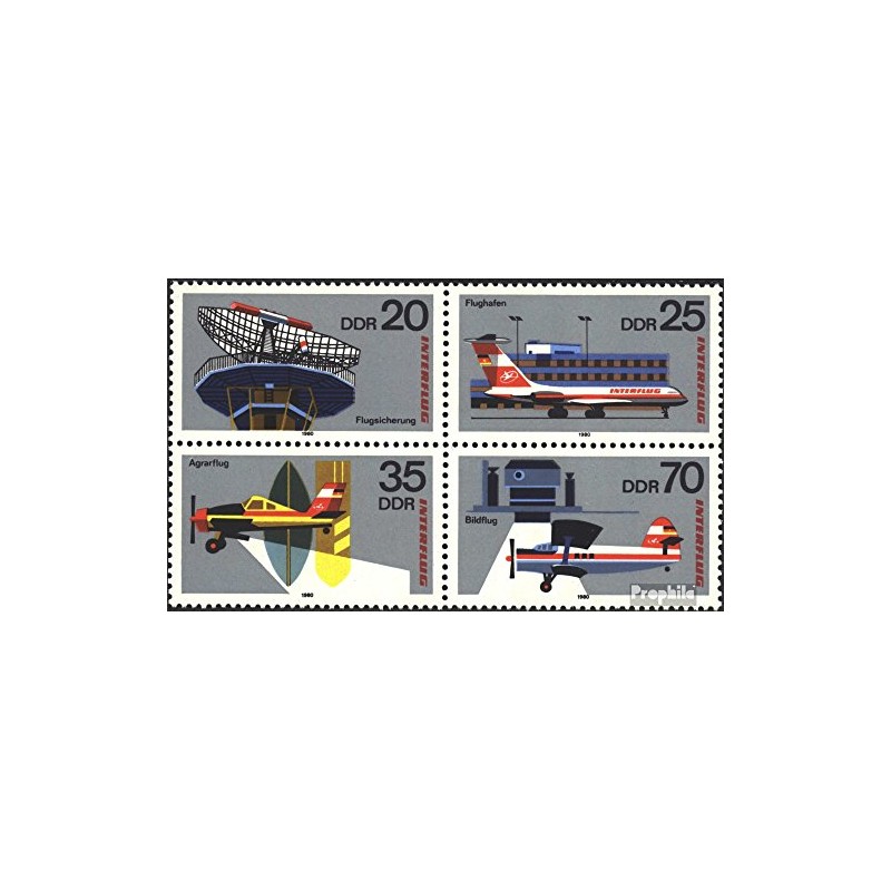 DDR 2516 2519 Four Pad (Complete Edition) 1980 Interflug (Stamps