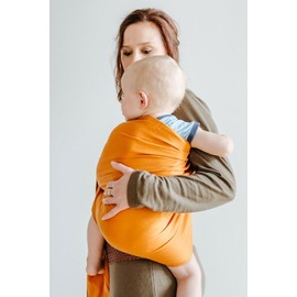 Shabany® Ring Sling - 100% Organic Cotton - Baby Carrier for Newborn and Toddler up to 33Ib (Orange)
