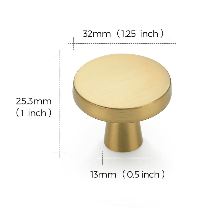 Ravinte 20 Pack Solid Single Hole Kitchen Round Cabinet Knobs