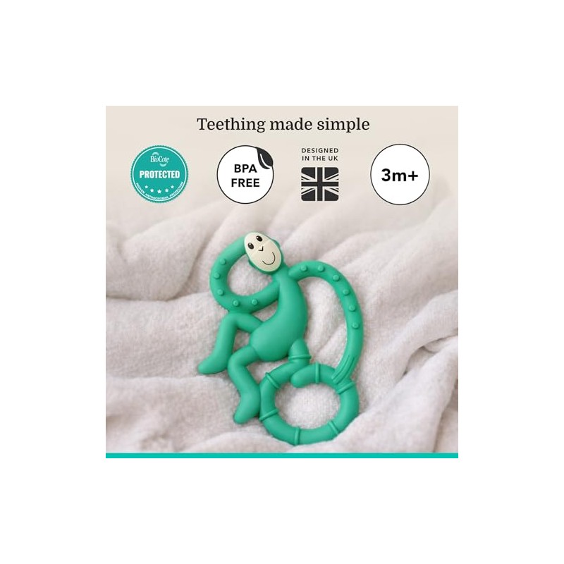 Mordedera para Bebé MatchStick Mini Monkey Mordedor, Verde (Green), 10