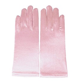 Miranda's Bridal Women's Wrist Length Formal Satin Gloves Pink