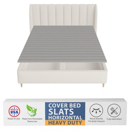 Greaton, 0.75-Inch Heavy Duty Horizontal Wooden Bunkie Board/Bed Slats, 78" x 60", Grey