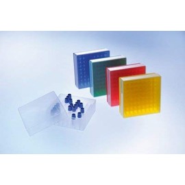 Greiner Bio-One 802202 Cryo.s Polypropylene Cryogenic Storage Box for Cryo.s Sample Tubes, 81 Position, Natural with Natural Lid (Pack of 20)