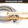 1-Pack HeSun 4 Feet Stainless Steel Dishwasher Hose with 90