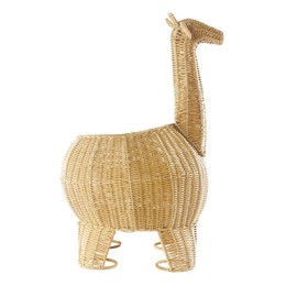Kaplan Early Learning Giraffe Washable Wicker Floor Basket | Home Decor Organizer | Animal-Shaped Rattan Woven Storage Bin
