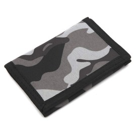 RFID Slim Camouflage Wallet/Trifold Canvas Outdoor Sports Wallet for Boys & Kids - Gray