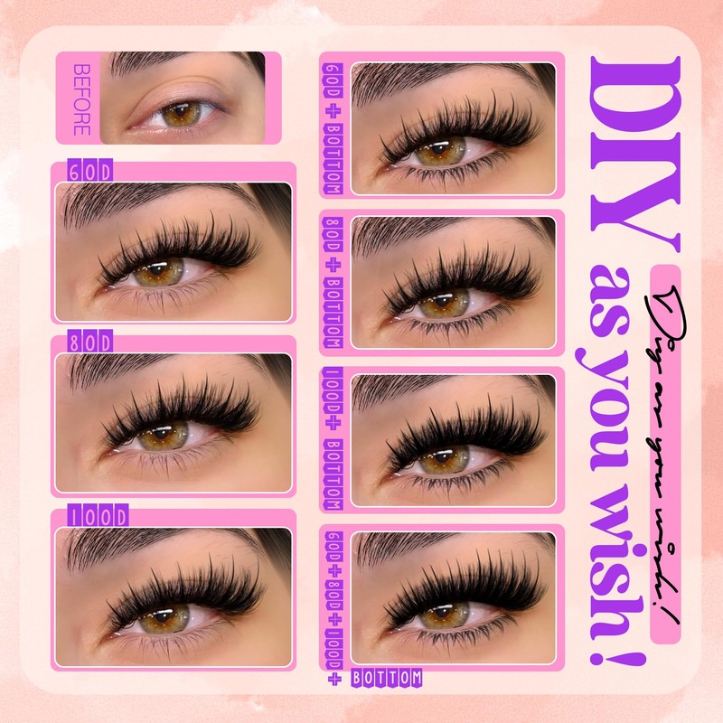 Volume Lash Clusters Spikes Cluster Eyelash Extensions 60D 80D 100D