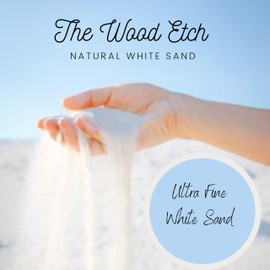 The Wood Etch 5 lb Natural White Sand for Sandbox, Sand Art, Home Decor, Sensory Bin, Aquarium & More, Odorless, Non-Toxic, Safe for Kids & Pets, Versatile, and Clump-Free for Easy Handling