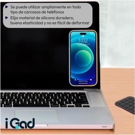 SC ACCESORIOS Soporte para Celular con Ventosa de Silicón para Superficies Lisas Ideal para Grabar Videos Tomar Selfies y Usar Manos Libres Compatible con Smartphones (Doble Ventosa- Negro)