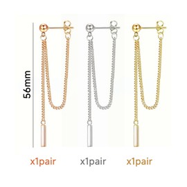 3 Pairs Of Long Earrings, Simple Drop Earrings, Fashionable Design Earrings, Women’S Jewelry, Clothing Accessories