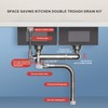 QruiLanTu Double Sink Drain Kit Space Saving Kitchen Sink Drain