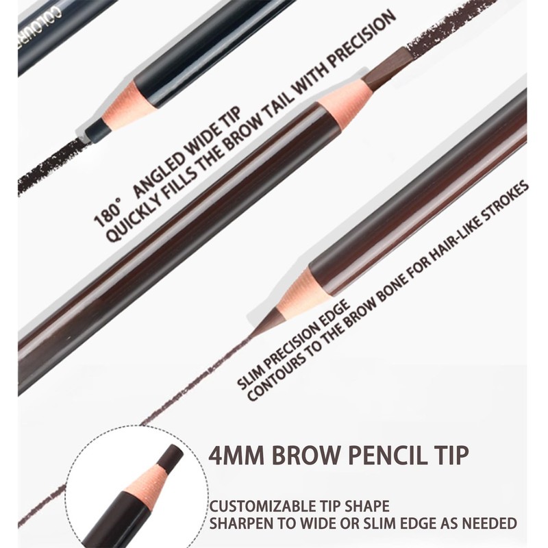 Waterproof Eyebrow Pencil Set, Light Brown, 5 Pencils With Brow