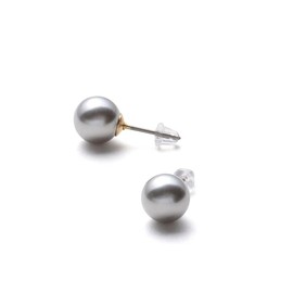 Luxury Domestic Pearl Earrings, Grand Premium, Choice of Colors, Pearls, 0.24, 0.3, 0.4, 0.4 inches (6, 8, 10 mm), Gold, 3 Year Warranty