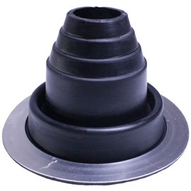 Flashers #2 Black EPDM Round Flexible Roof Jack Metal Roofing Pipe Flashing (Fits Pipe OD 1-3/4" to 3-1/4") - 100% Made In The USA