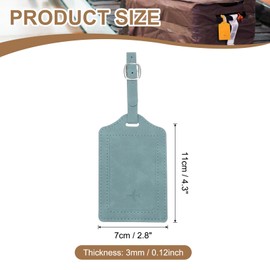 PATIKIL Suitcase Tags, Sky Blue Leather Luggage Name Tags Travel Accessories Airplane Essentials with Private Protection for Flying Hotel Check in Luggage Bags Men Women, 1 Pcs