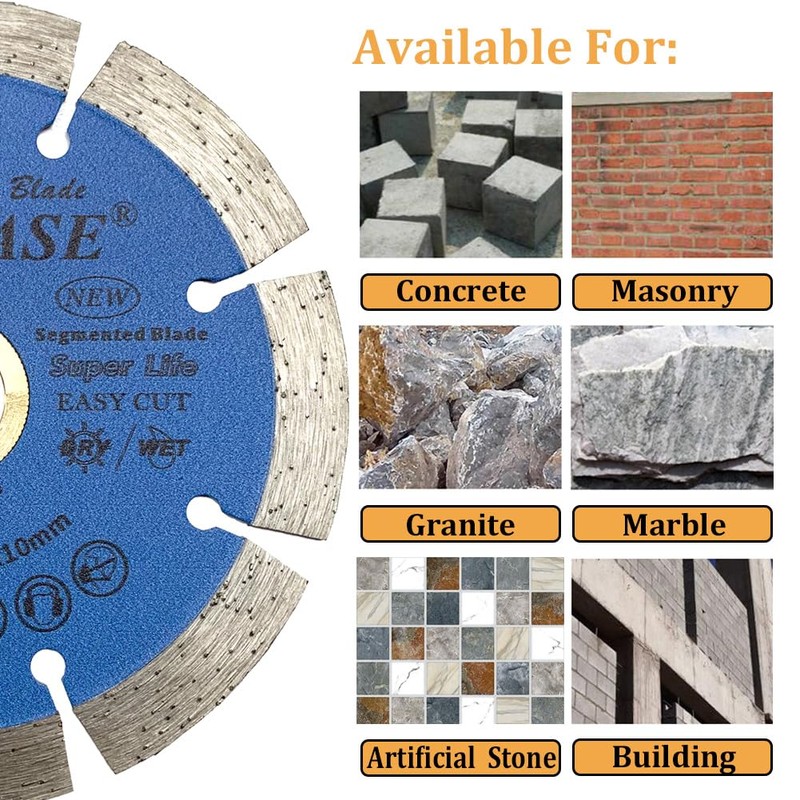 Meacase 8 inch Segmented Diamond Saw Blade for Concrete Masonry