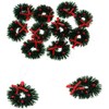 Aiffort 12pcs Funny Mini Christmas Wreaths for 1/12 Dollhouse Christmas