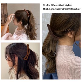 Banana Hair Clips, Ahoney 6 Pack Banana Clips Hair for Thin to Thick Hair Women Non Slip Ponytail Clip Fine Hair Accessories for Women (Triangle)