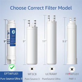 EPTWFU01 Water Filter Replacement, Compatible with Frigidaire EPTWFU01, Рurе Sоurсе Ultra II, EWF02, 012505454226, 4562222, Pack of 3