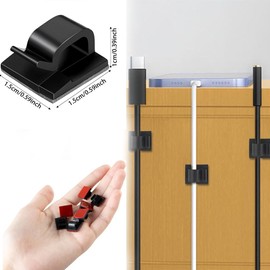 Lumbor37 Clips Organizador de Cables Autoadhesivo, 50 Piezas Clips Adhesivos para Cables, Soportes de Cable Autoadhesivos, Administración de Cables Autoadhesivos