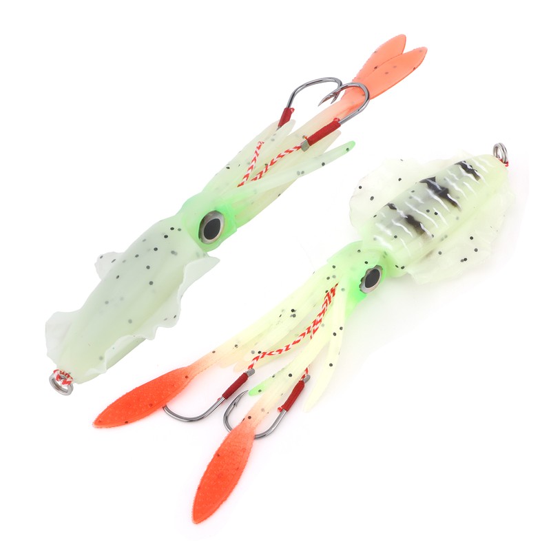 Fishing UV Squid Soft Lure Luminous Octopus Wobbler Bait Squid