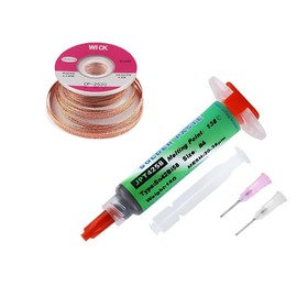 Soldering Core and Flux Paste for Electronic Repair No-Clean Flux (20g) Desoldering Kit