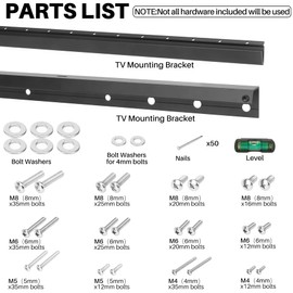 AENTGIU 2-Pairs Studless TV Wall Mount, Heavy Duty Drywall TV Bracket Hanger for 32-75 inch Flat Screen TVs, No Stud, No Drill, No Anchors, Easy Install with All Hardware