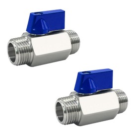 Fitvell 316 Stainless Steel Mini Ball Valve 3/4" NPT Male x Male Thread Shut Off Valve 2PCS