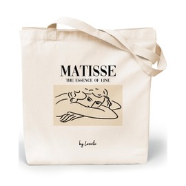 Loxato Printed Fabric Bag - Cotton Bag - Printed 100% W 35 x H 42 x D 8 cm - Canvas Fabric 220 g/m2 - Jute Bag Printed - Shopping Bag Long Handle 70 cm - Shopping Bag, Essence Of Line, l