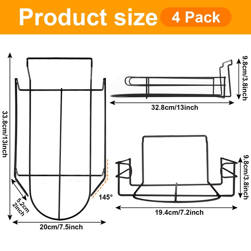 Polmart Slatwall Hat Display Baskets/Racks, 4-Pack