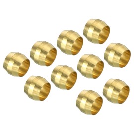 PATIKIL Pack of 20 Brass Compression Sleeves, 6 mm Tube Outer Diameter, Brass Compression Fittings, Brass Compression Fitting Assortment Kit