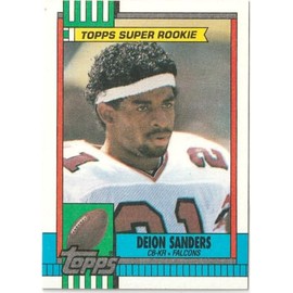 1990 Deion Sanders Falcons Card Topps Football Super Rookie #469 WN17