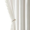 MIULEE Pure White Pom Pom Velvet Curtains for Bedroom/Living Room