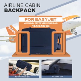 Xkdoai for Easyjet Cabin Bag 45x36x20, Travel Backpack with TSA Approved Clear Bag, Carry-ons Cabin Backpack for Travelling Underseat Cabin Bag Laptop Backpacks Luggage Set