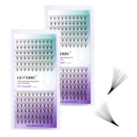 GEMERRY Pack of 2 eyelash extensions, 10 D 0.07 volume, C curl, 8-14 mm, mixed eyelash extensions, single fanned eyelash extensions (0.07-d curl-mix 8-14 mm)