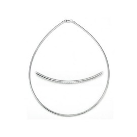Zable Sterling Silver Round Omega Necklace 18 inches for use with Compatible Beads