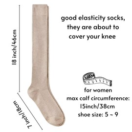 Ribbed Knee High Socks Wool Blended Cozy Long Slouchy Socks Over the Knee by Daisy&Dino