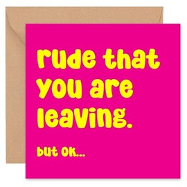 Leaving Card - New Job Card - Retirement Card - Funny - Sorry Your Leaving Cards - Leaving Retirement Gifts- For Colleagues Men Women Big Huge - 14cm