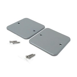 2pcs. Single Gang Metal Clad Blanking Plate – Durable Wall Faceplate Cover for Electrical Sockets with Screws Included (80x80x4mm)