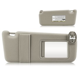 Sun Visor with Light for 2009-2016 Toyota Venza with Sunroof, Right Passenger Side Beige Sunvisor Replacement 74320-0T021-B1