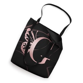 Cute Letter G Initial Monogram Butterfly Rose Pink Spring Tote Bag