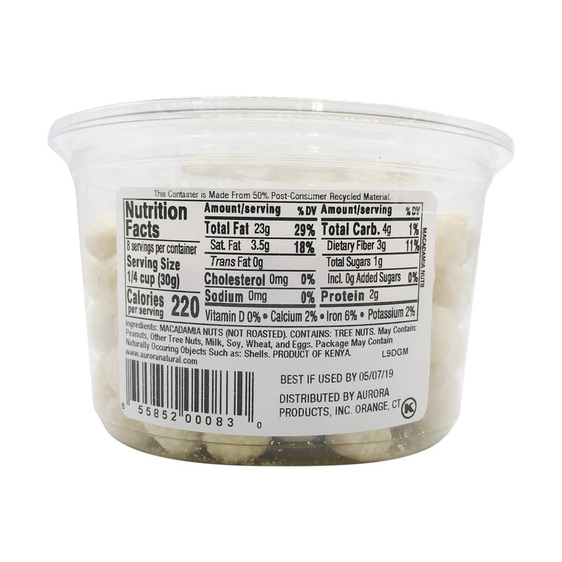 Aurora Products Macadamia Nuts, Raw, 8 oz