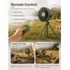 Camping Fan, 10000mAh Rechargeable Tent Fan with Remote Control