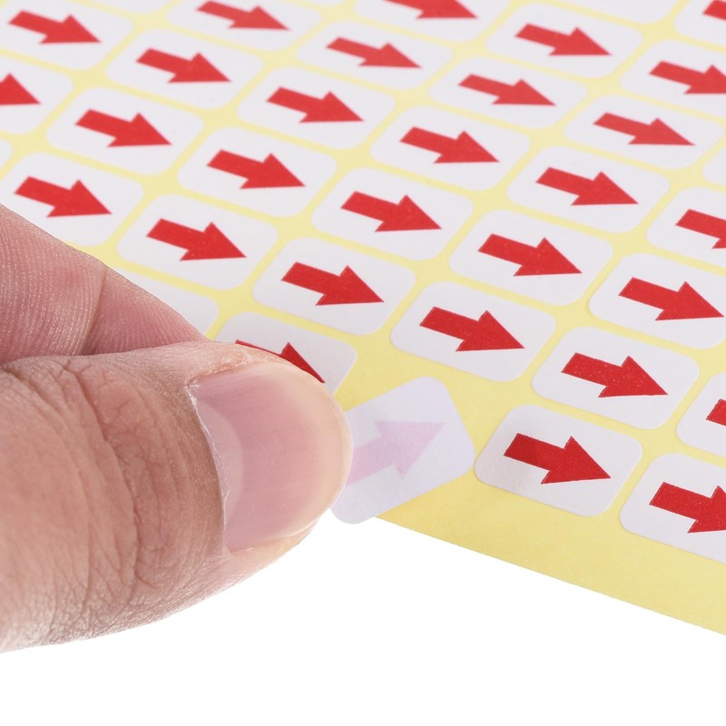 PATIKIL Small Arrow Stickers 0.5x0.4, Self Adhesive Rectangle Product Inspection