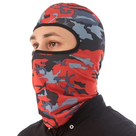Trifong Full Face Mask, Face Cover, Windproof, Breathable, Balaclava, Bike, Anti-Bleach, Quick Drying, Balaclava, Cycling, Running, Skiing, Outdoor Sports, camouflage red