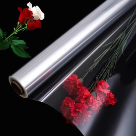 Clear Cellophane Wrap Roll Gift Wrapping Roll Christmas Cellophane Wrap Roll Paper Perfect for Birthday,Wedding,Mother's Day,Christmas, Baby Shower,Festive Decorations 13.77in*590.5in